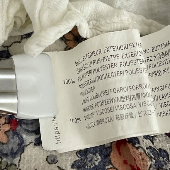 MINKINK Arve Floral Puff Sleeve Mini Dress Open Back Tie Detail Square Neck S - Picture 8 of 12